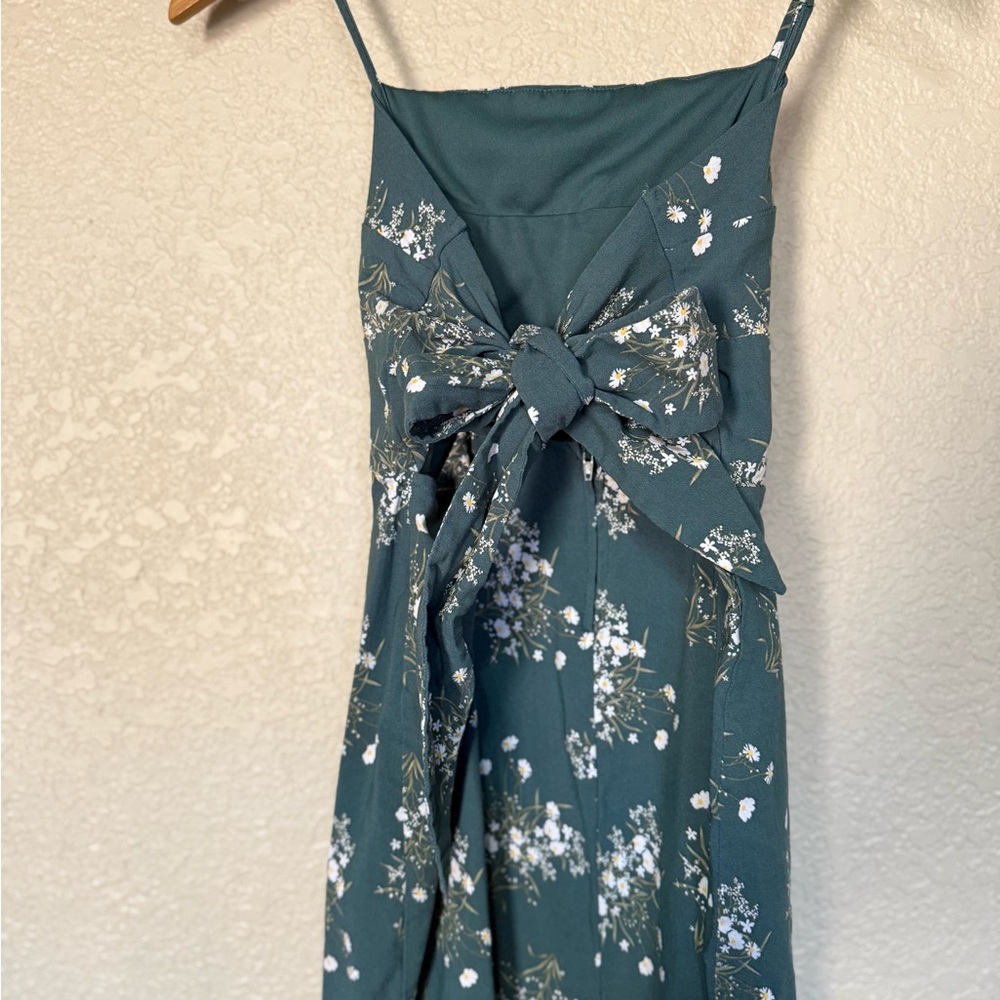Trixxi Strapless Teal Floral Dress